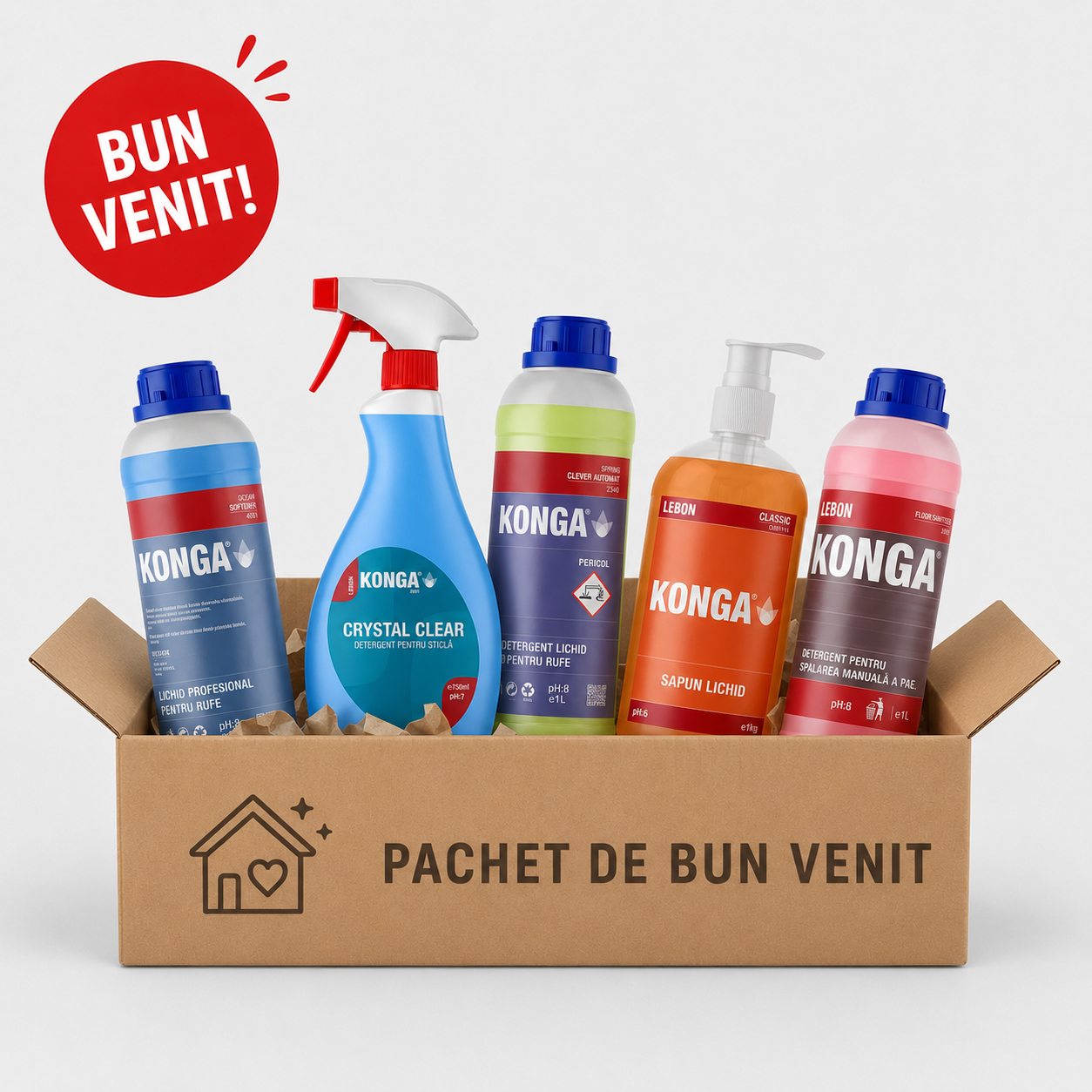 1. Pachet de Bun Venit – Kit Curățenie Casă | 5 Produse Konga