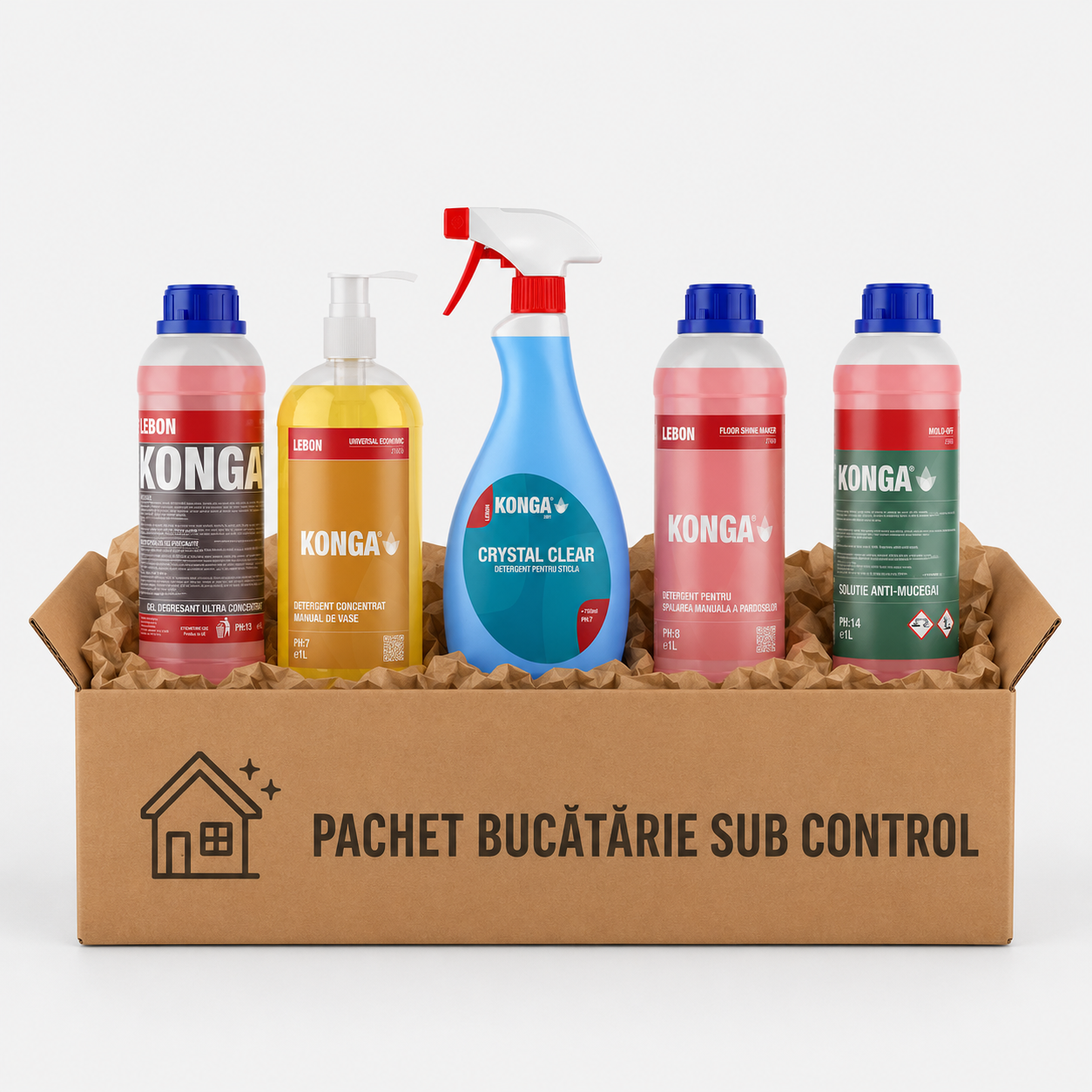 2. Pachet Bucătărie sub Control – Kit Curățenie Bucătărie | 5 Produse Konga