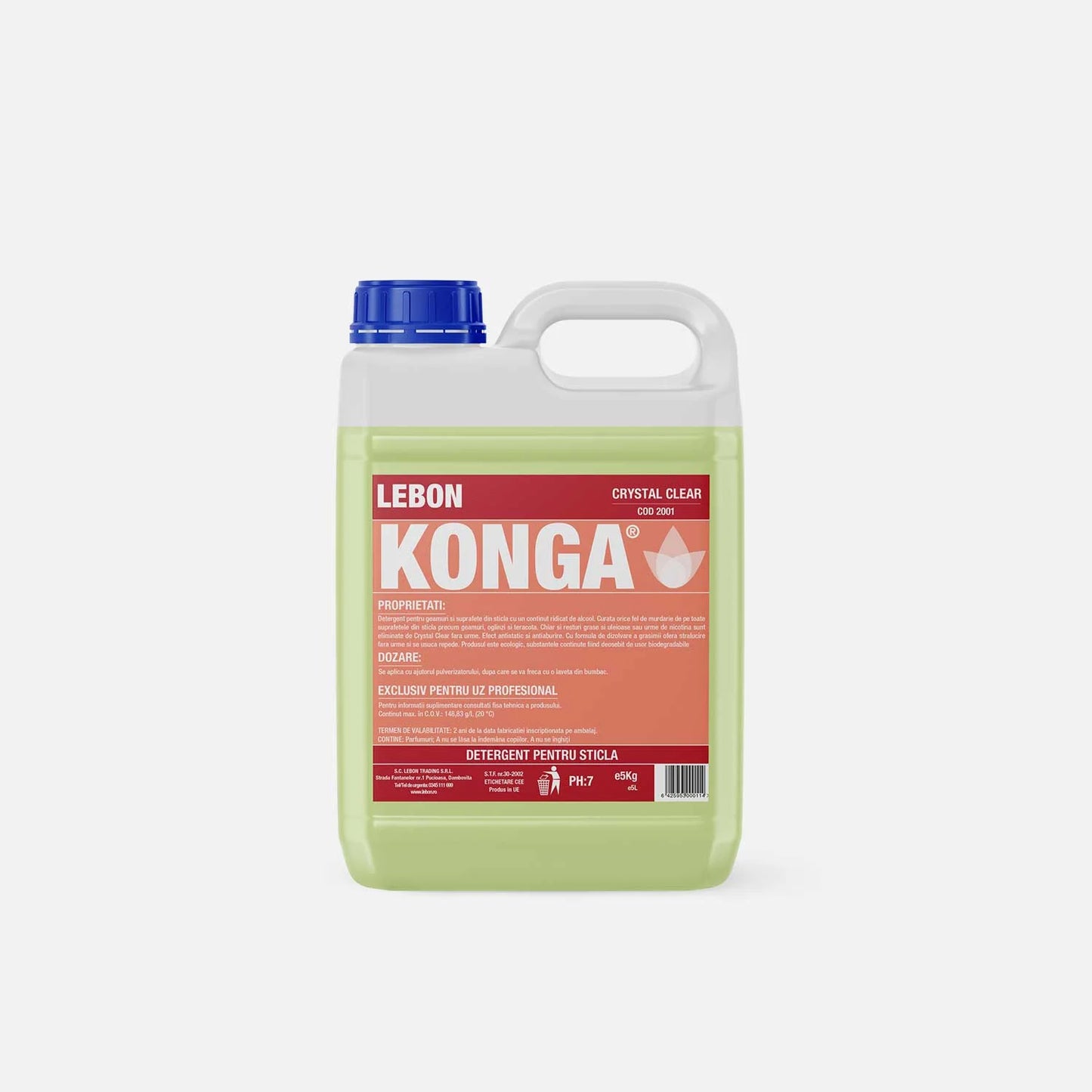 Detergent pentru sticlă, oglinzi și suprafețe lucioase 5L
