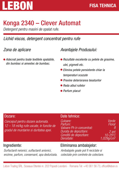 Detergent lichid profesional pentru rufe 5L