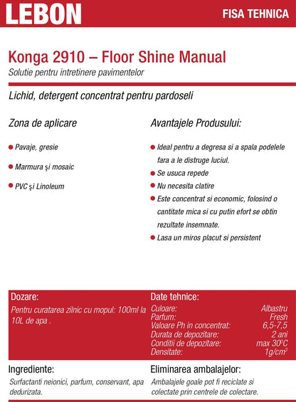 Detergent profesional pentru curățarea pardoselilor 1L