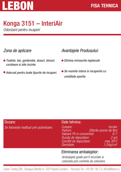 Odorizant profesional pentru încăperi 750ml
